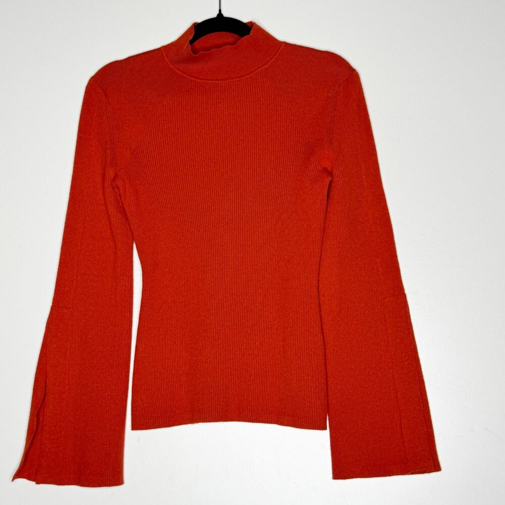 Banana Republic 2022 Ribbed Flare Sleeve Mock Neck Sweater Women's Size XS